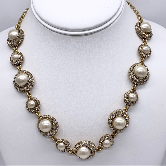 J. Crew Jeweled Pearl Link Necklace - Picture 1 of 3